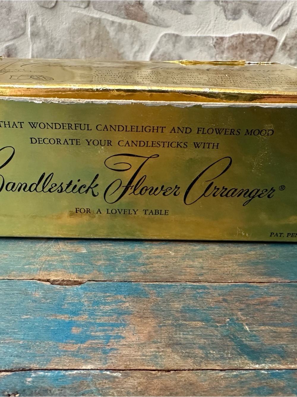 Candlestick Flower Arranger Gold Box